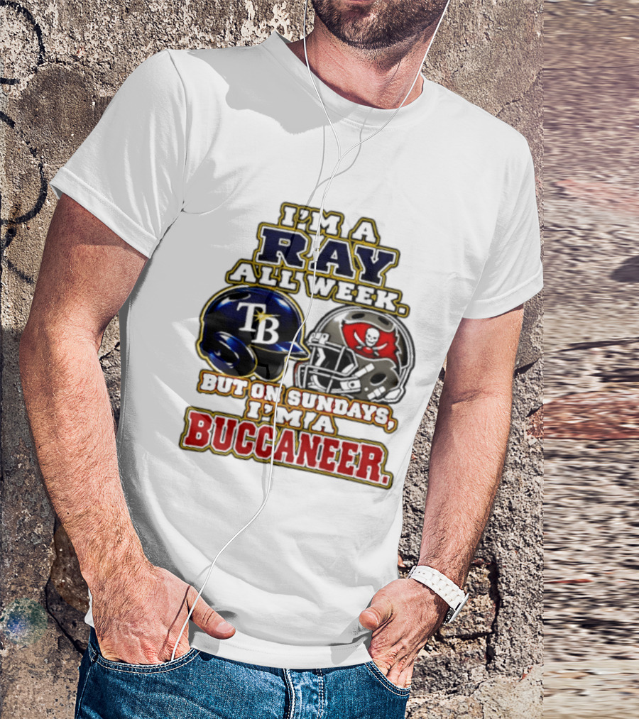 I'm A Ray All Week But On Sundays I'm A Buccaneer TB Helmet T-Shirt
