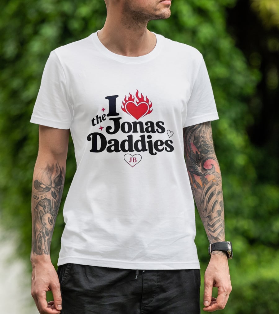 I Love The Jonas Daddies JB Heart Flame T-Shirt
