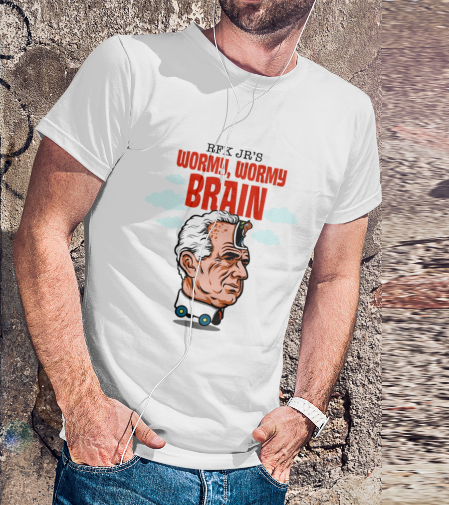 RFK Jr's Wormy Wormy Brain Robert F Kennedy Jr Clouds Cartoon T-Shirt
