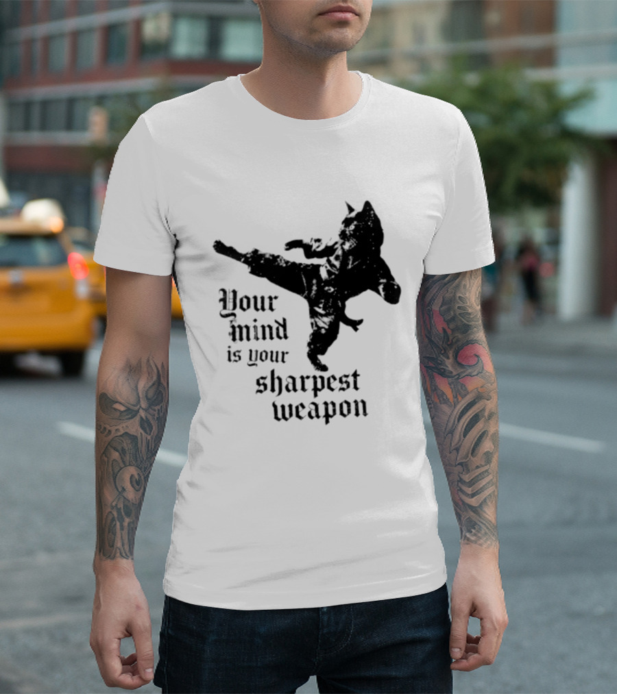 Your Mind Is Your Sharpest Weapon Karate Cat T-Shirt
