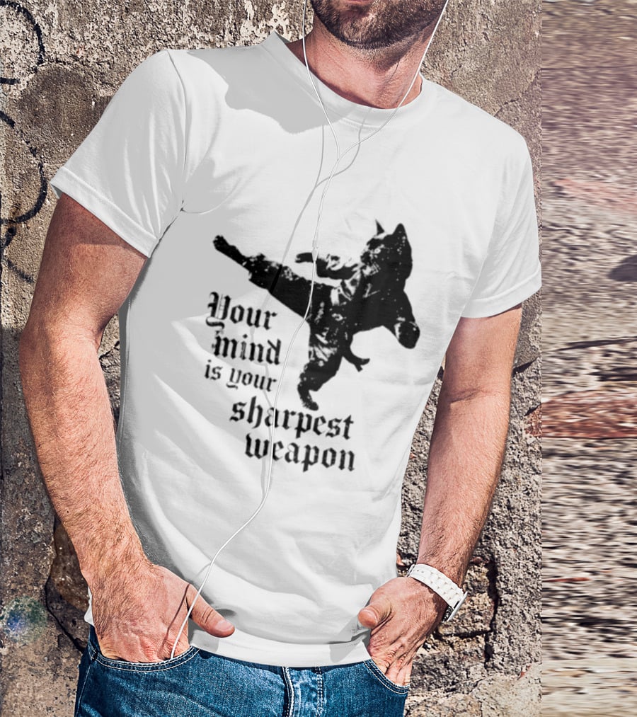 Your Mind Is Your Sharpest Weapon Karate Cat T-Shirt
