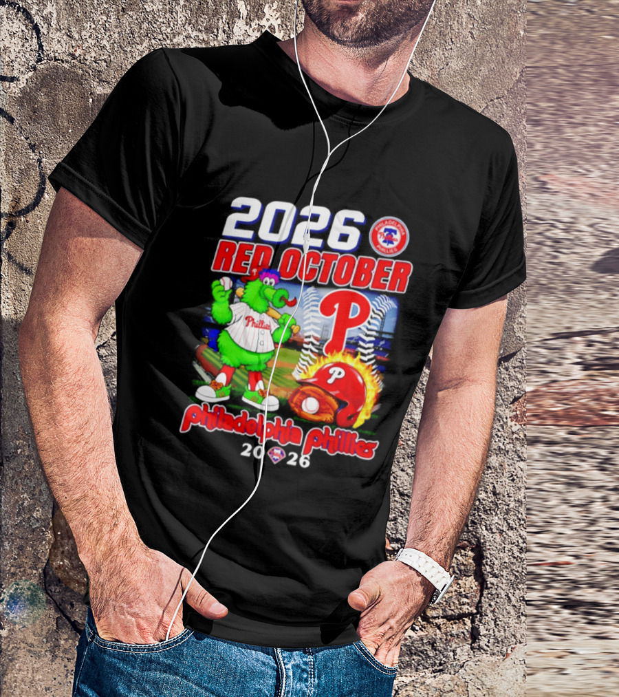 2026 Red October Philadelphia Phillies Phanatic P Phillies Baseball T-Shirt