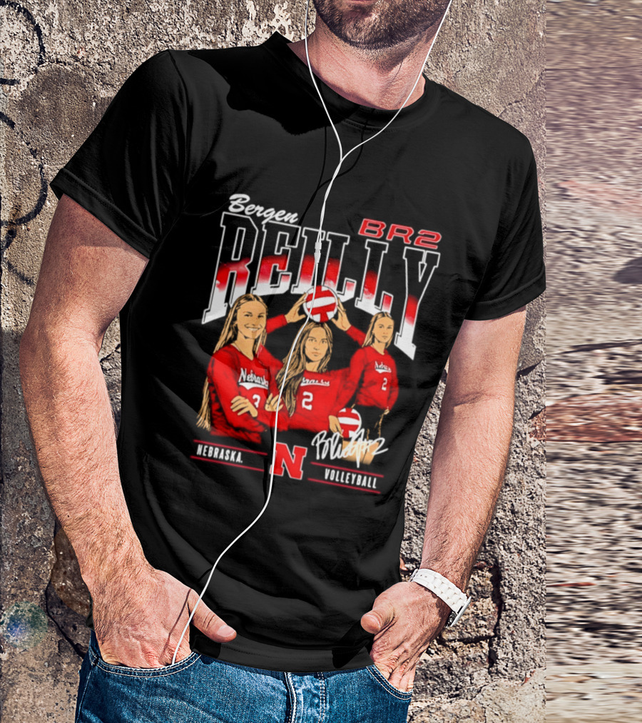 Bergen Reilly BR2 Nebraska Cornhuskers Volleyball Nebraska Volleyball T-Shirt