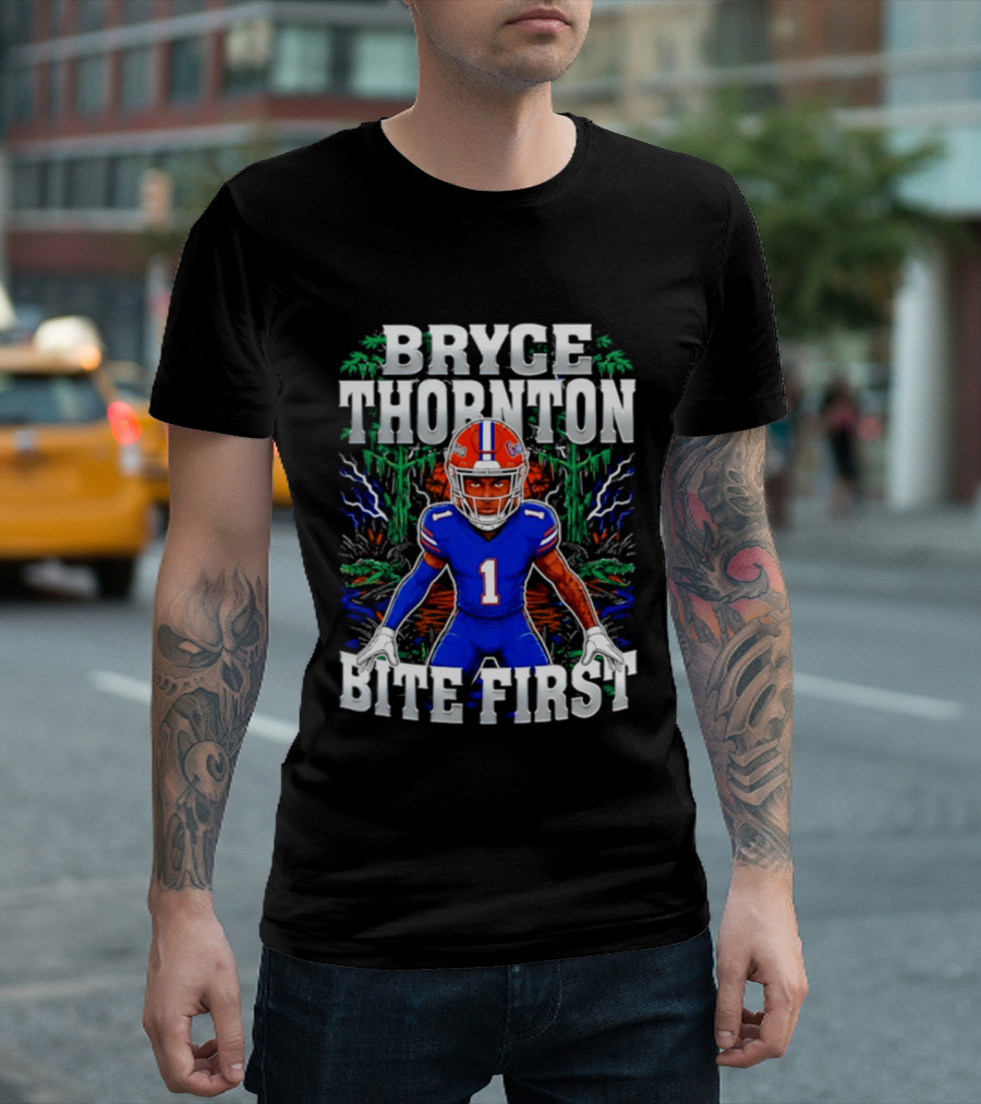 Bryce Thornton Florida Gators Football Number One Bite First T-Shirt