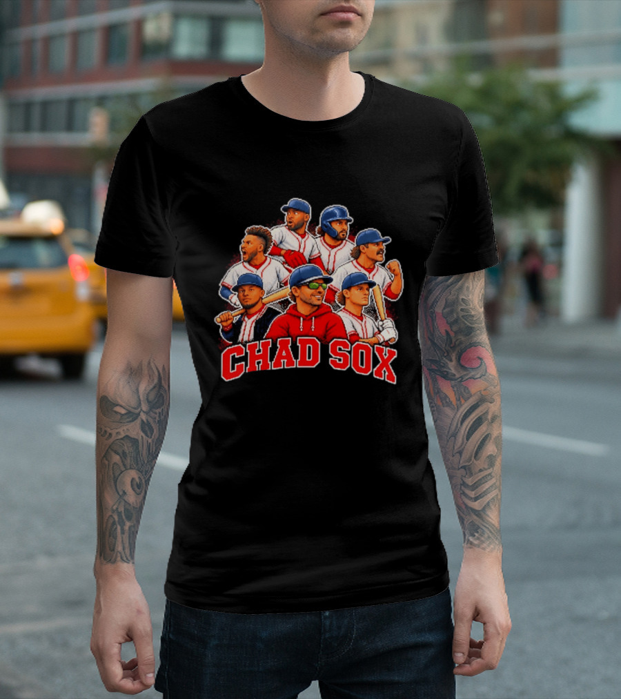 Chad Sox Boston Red Sox Team Collage Players T-Shirt