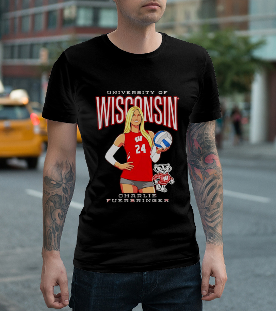 University Of Wisconsin Charlie Fuerbringer Volleyball Wisconsin T-Shirt
