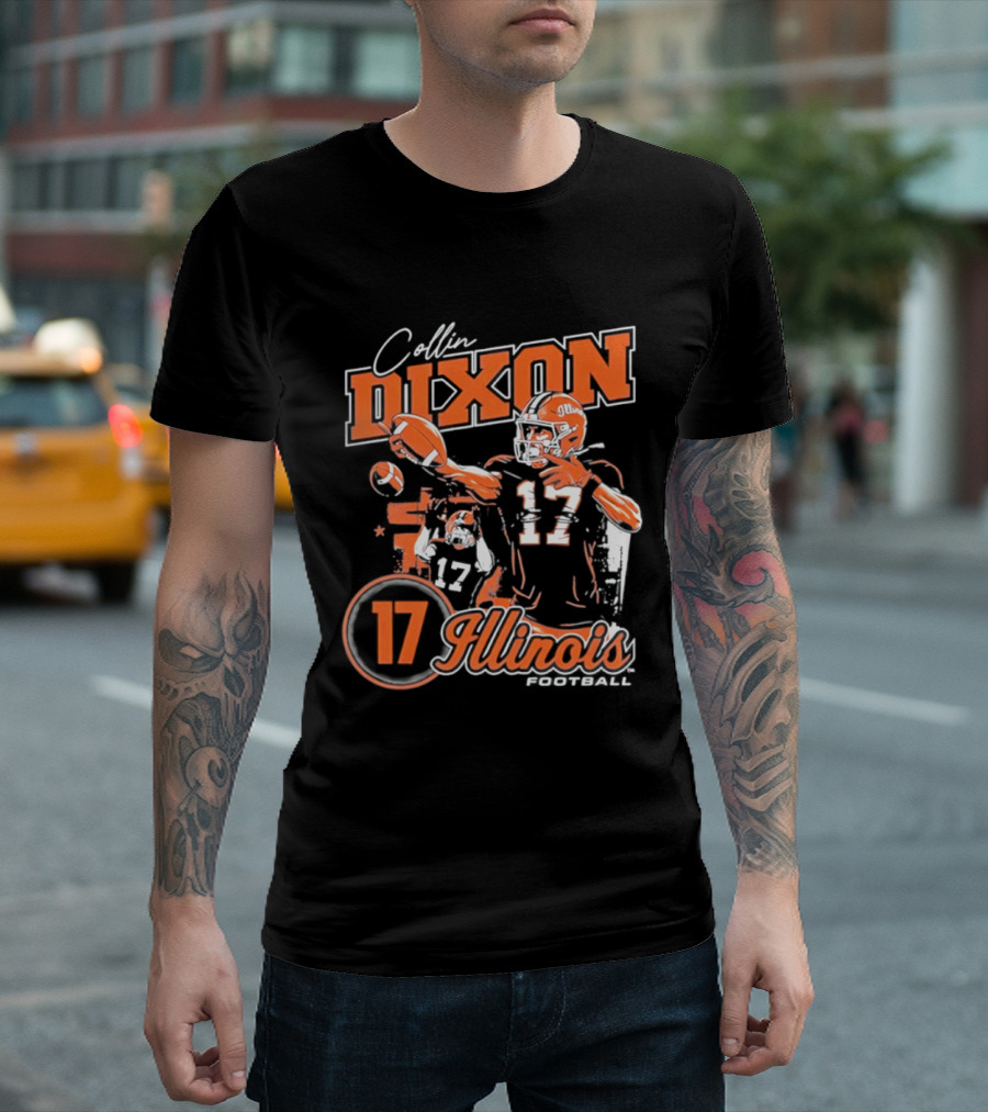 Collin Dixon 17 Illinois Fighting Illini 90s Bootleg Retro Football T-Shirt