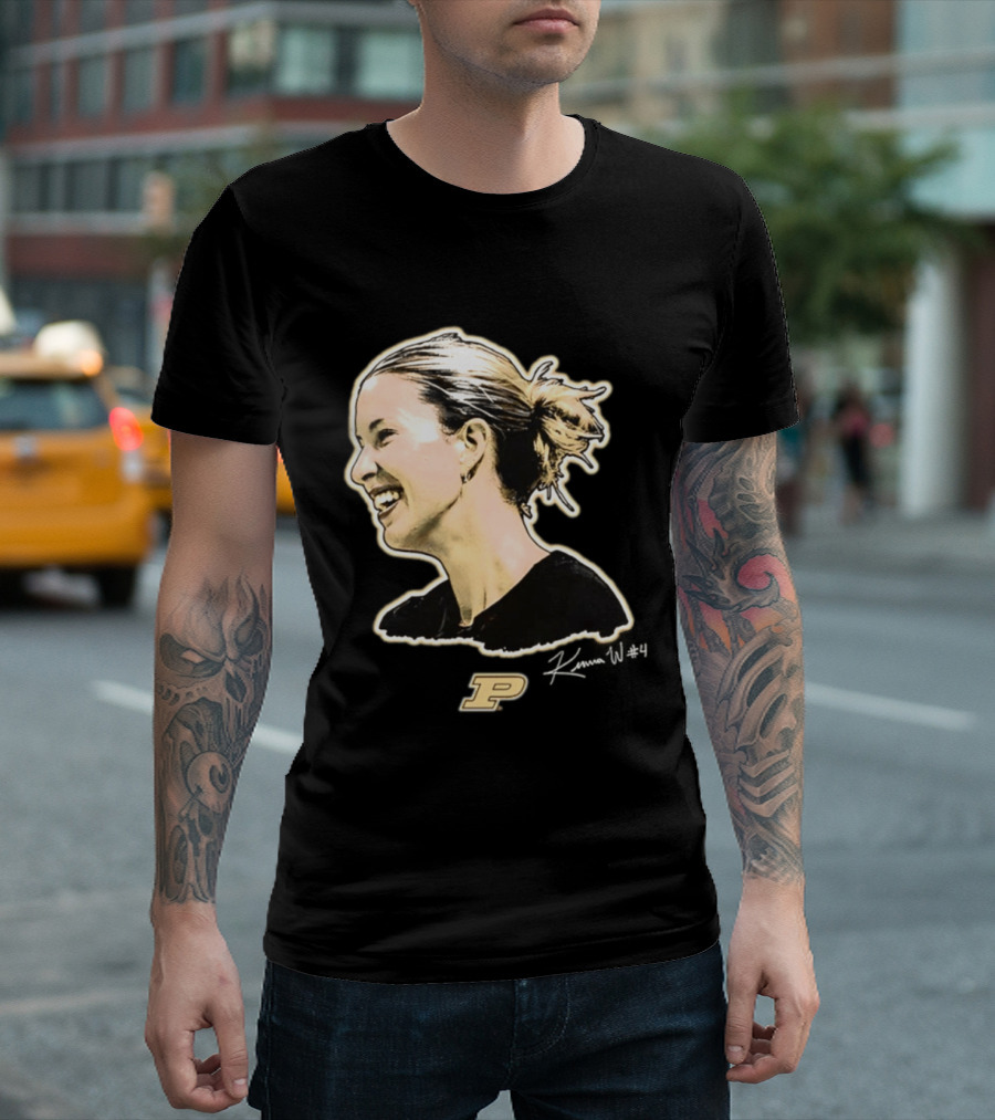Kenna Wollard Purdue Boilermakers P Logo Big Head T-Shirt
