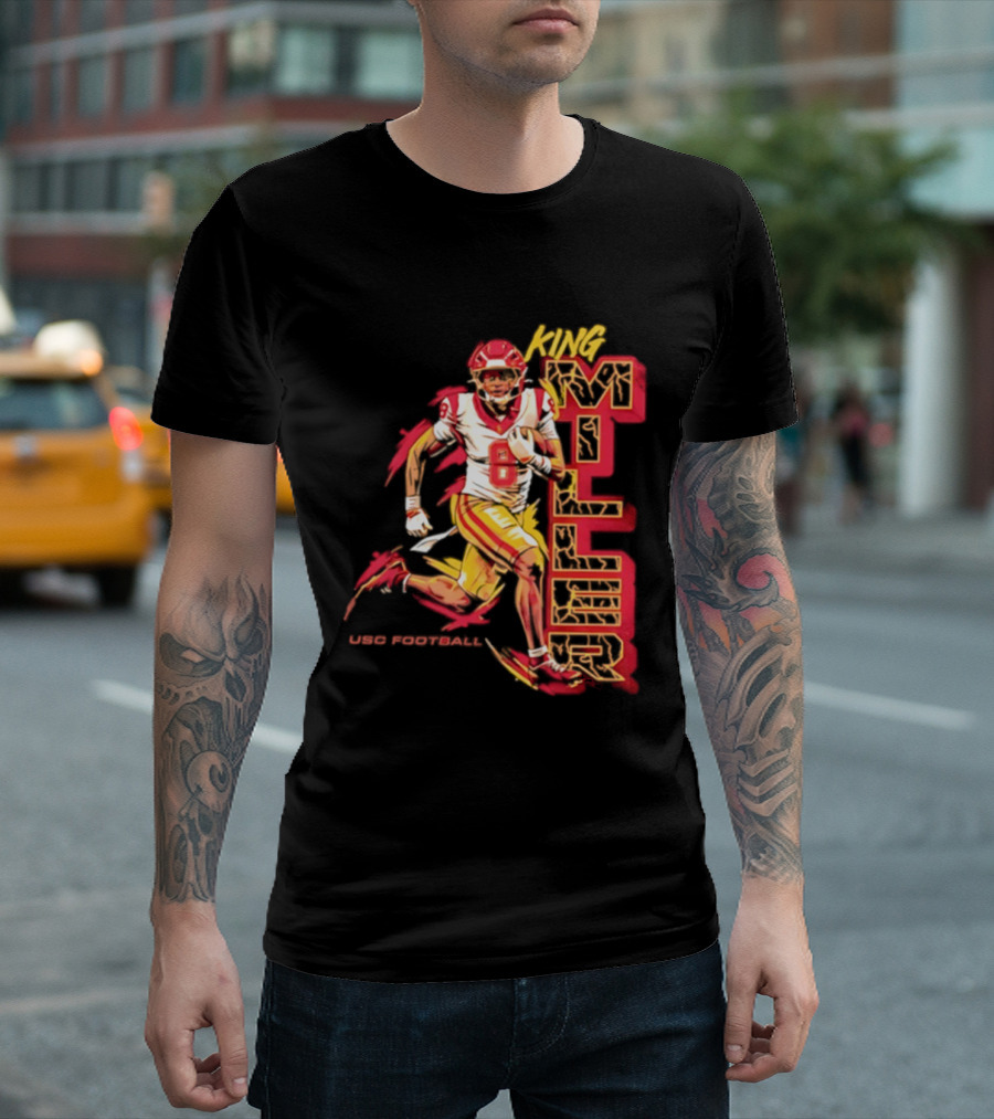King Miller USC Trojans NCAA Football Player 8 Back Pedaling T-Shirt