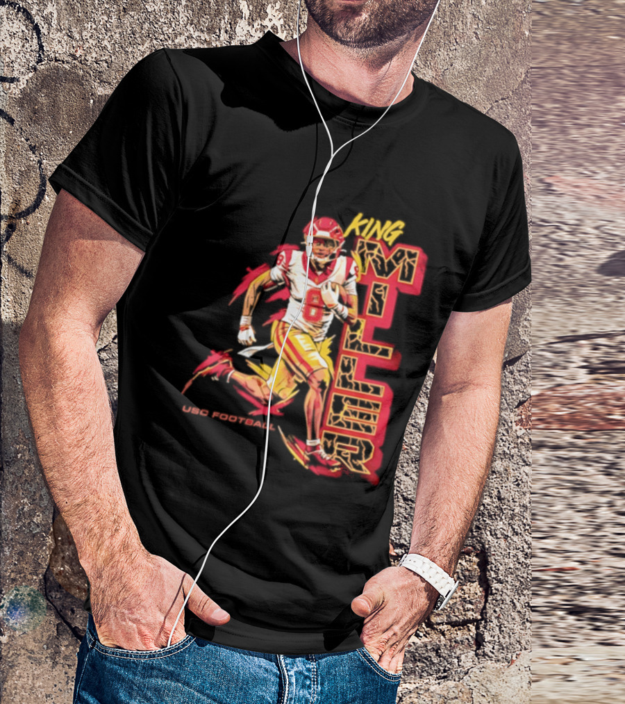 King Miller USC Trojans NCAA Football Player 8 Back Pedaling T-Shirt