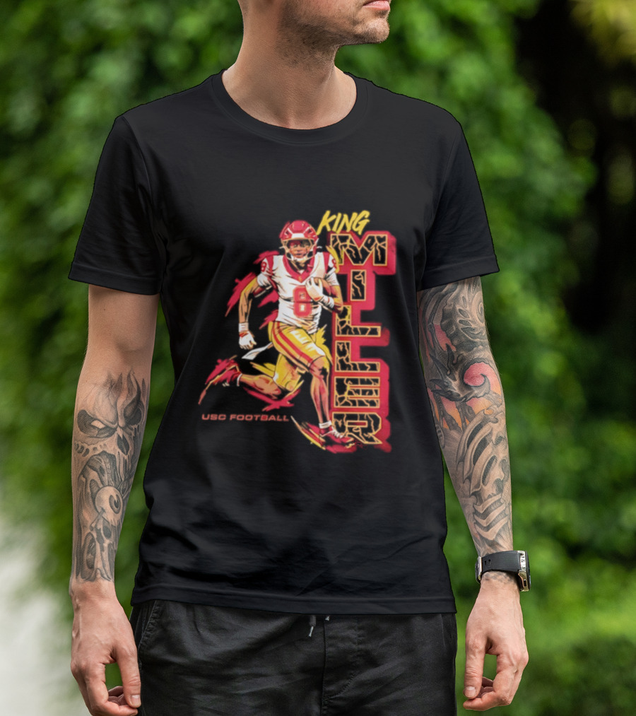 King Miller USC Trojans NCAA Football Player 8 Back Pedaling T-Shirt