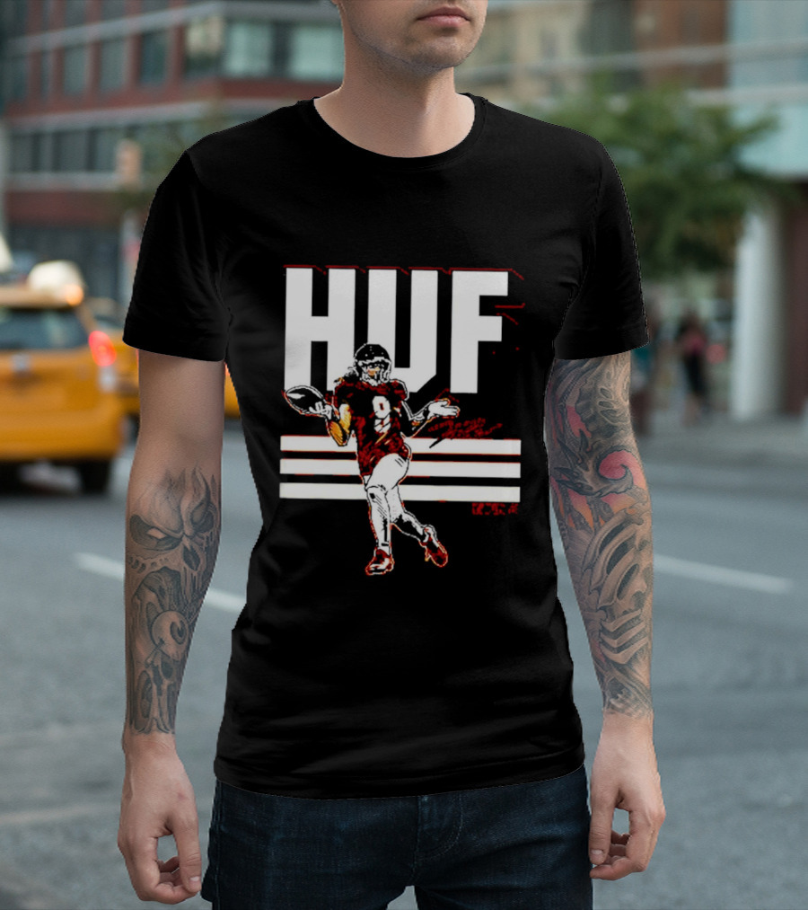 HUF Football Player Number 8 Bold Shrugging T-Shirt
