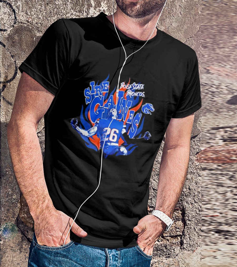 Boise State Broncos Sire Gaines NCAA Football 26 Flame T-Shirt