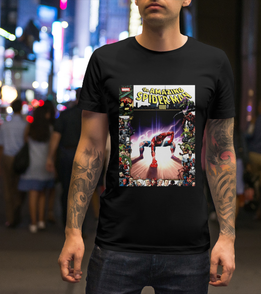 The Amazing Spider Man 1000 Cover Marvel Crossover Featuring Iconic Heroes And Villains T-Shirt