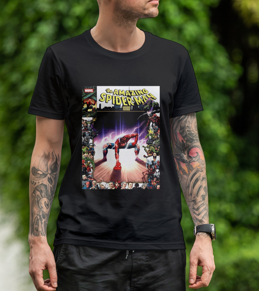The Amazing Spider Man 1000 Cover Marvel Crossover Featuring Iconic Heroes And Villains T-Shirt