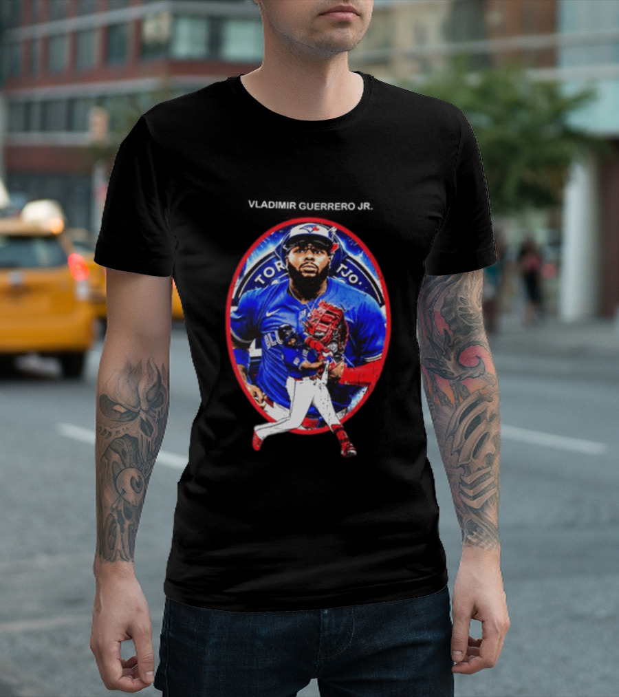Vladimir Guerrero Jr Toronto Blue Jays Baseball Two Sided T-Shirt