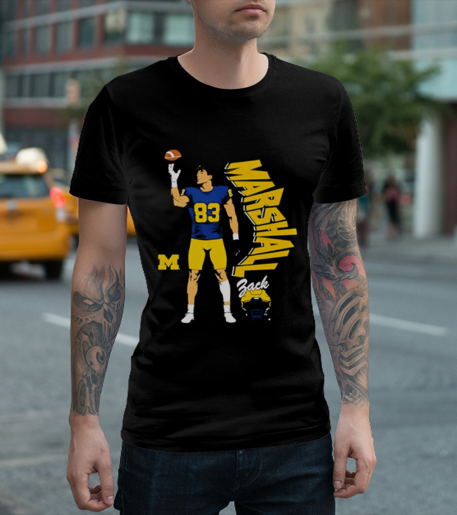 Zack Marshall Michigan Wolverines NCAA Football Number 83 Moment T-Shirt