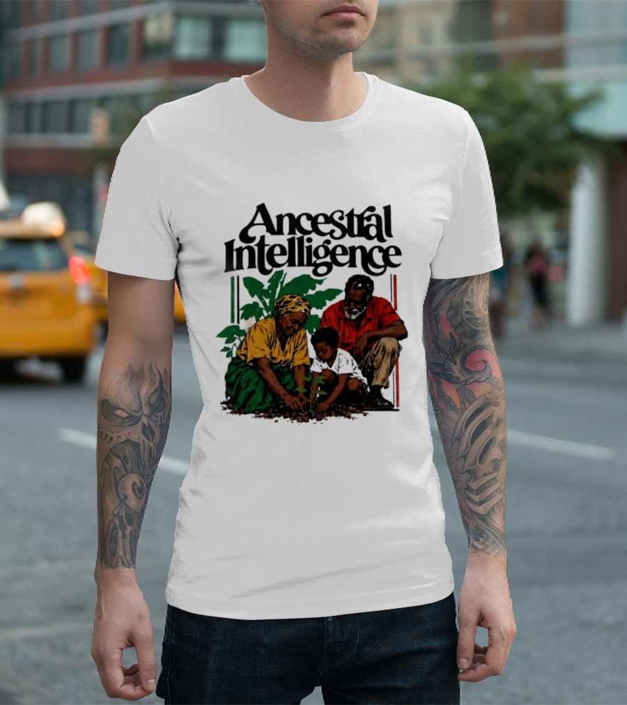Ancestral Intelligence Heritage Wisdom Family Planting Scene T-Shirt