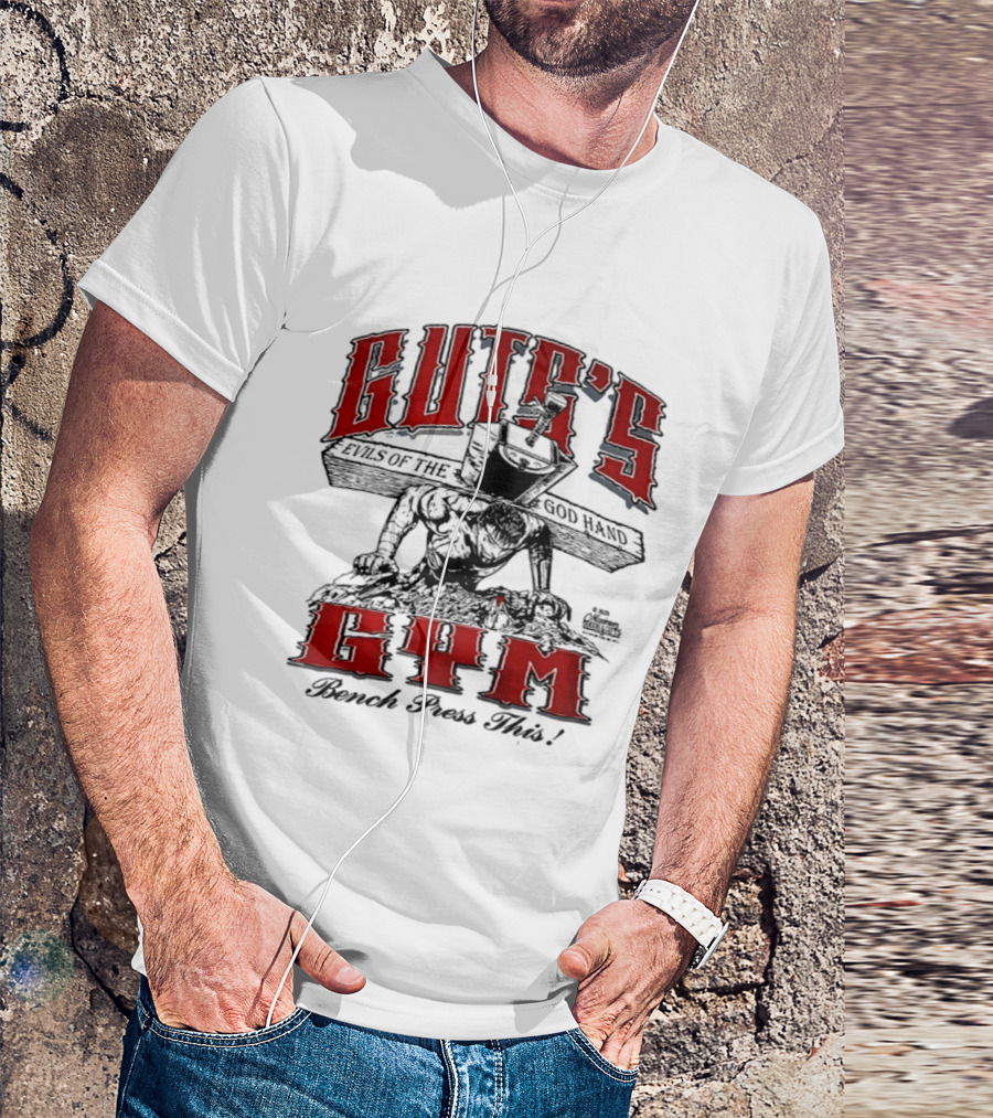 Guts's Evils Of The God Hand Gym Bench Press This All Pain No Gain Berserk 2 Sided T-Shirt