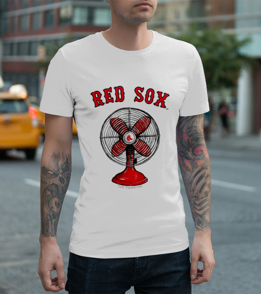 Red Sox Baseball Vintage Fan Art Tiny Turnip T-Shirt
