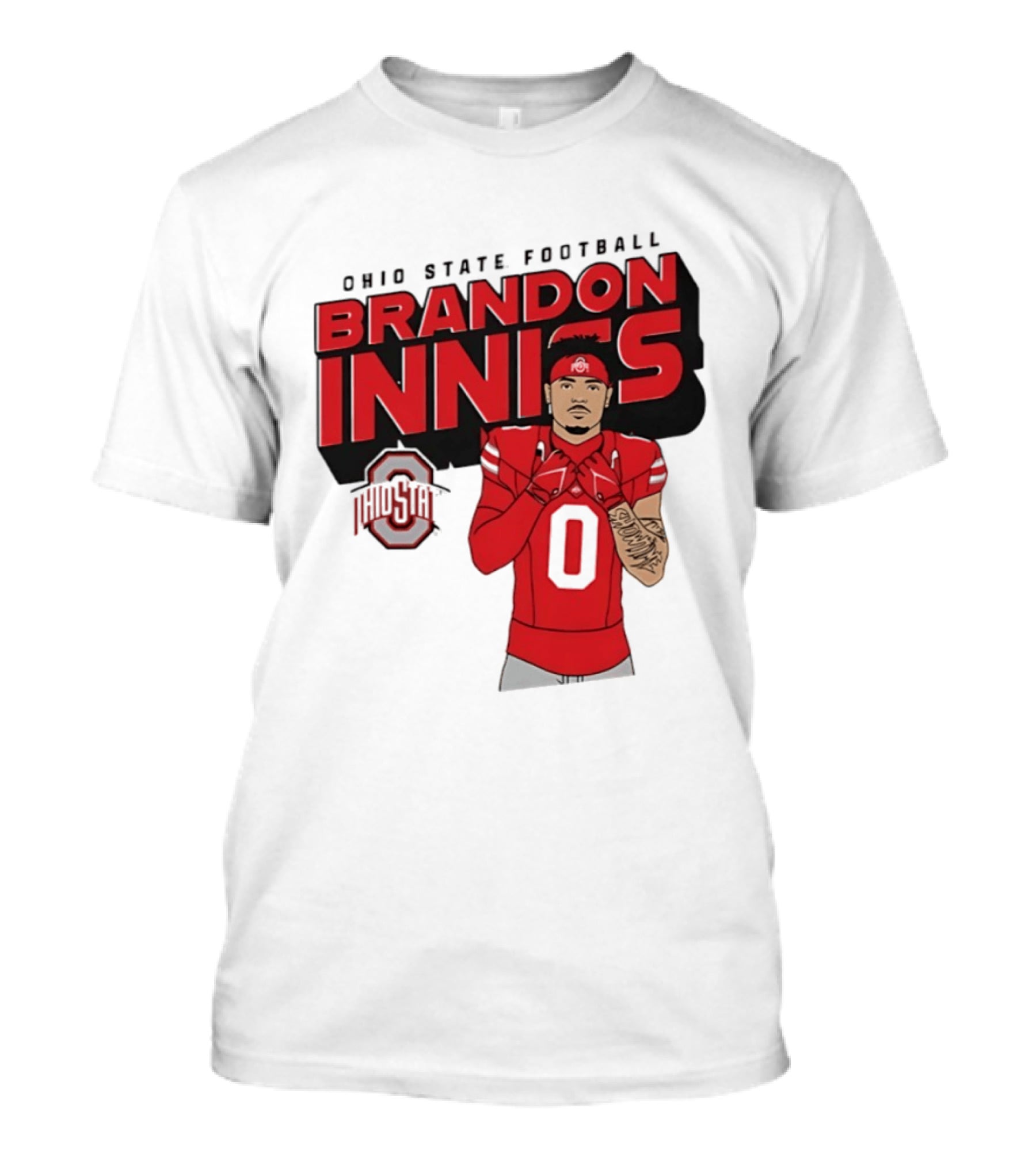 Ohio State Football Brandon Inniss Number 0 Ohio State T-Shirt