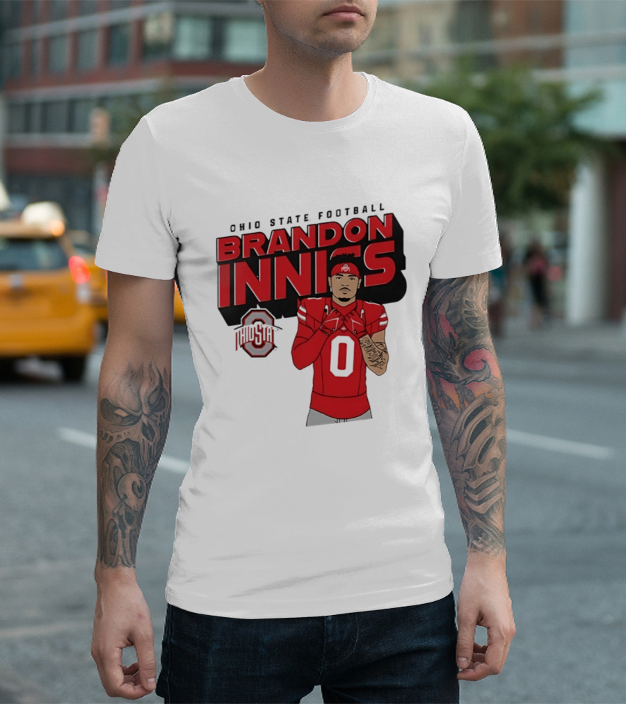 Ohio State Football Brandon Inniss Number 0 Ohio State T-Shirt