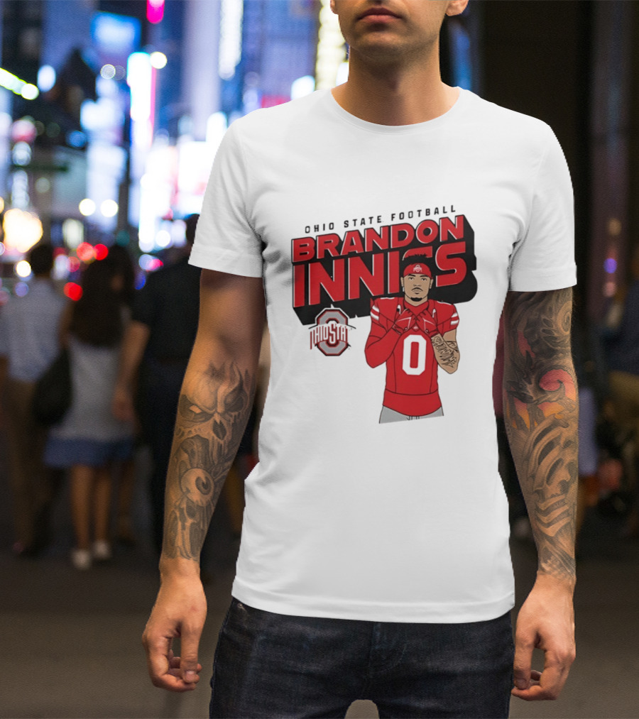 Ohio State Football Brandon Inniss Number 0 Ohio State T-Shirt