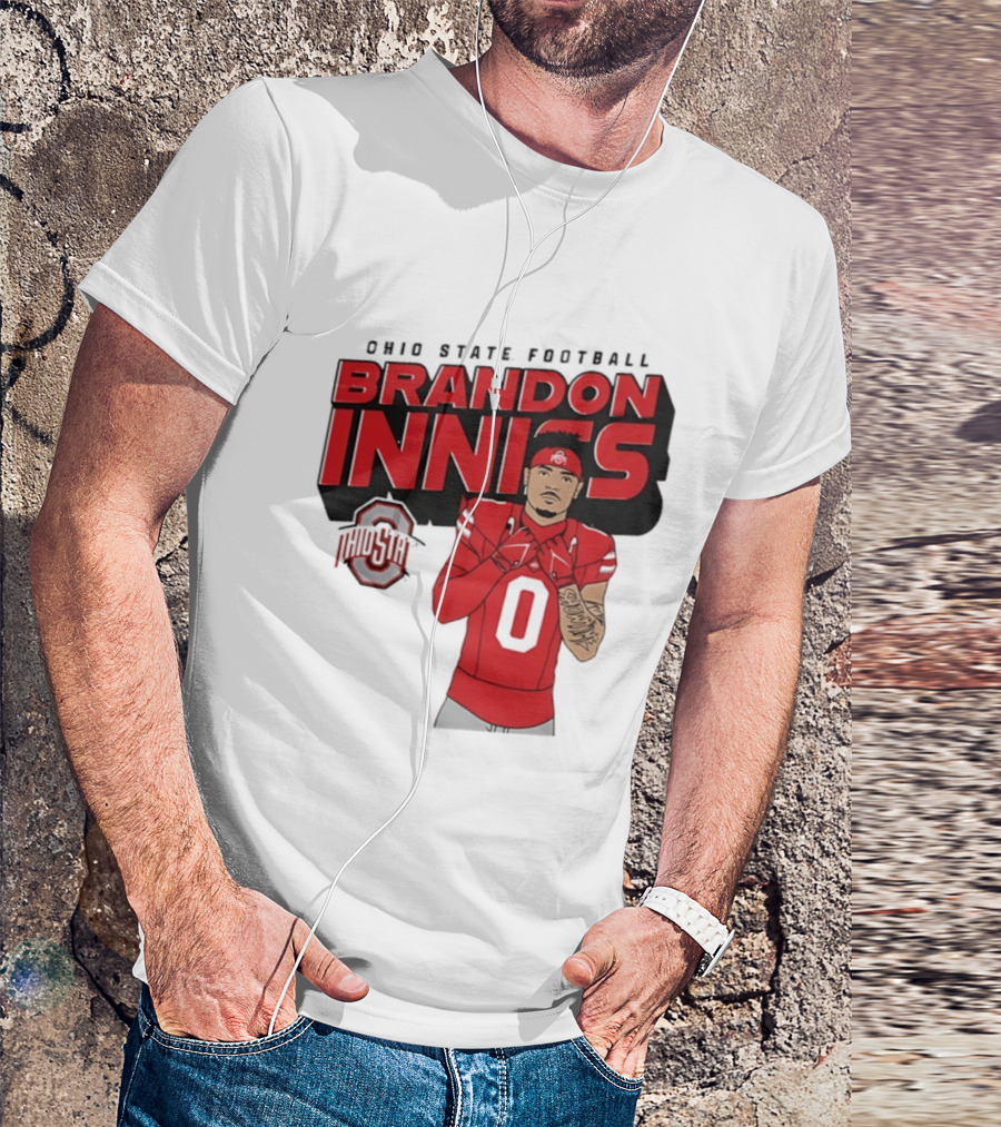 Ohio State Football Brandon Inniss Number 0 Ohio State T-Shirt