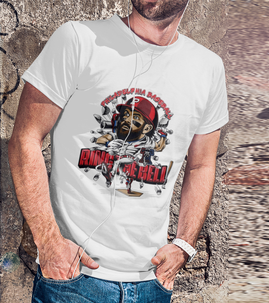 Bryce Harper Philadelphia Baseball Ring The Bell Caricature T-Shirt