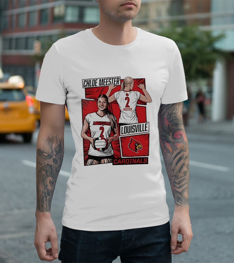 Chloe Meester Louisville Cardinals Volleyball Comic Book T-Shirt