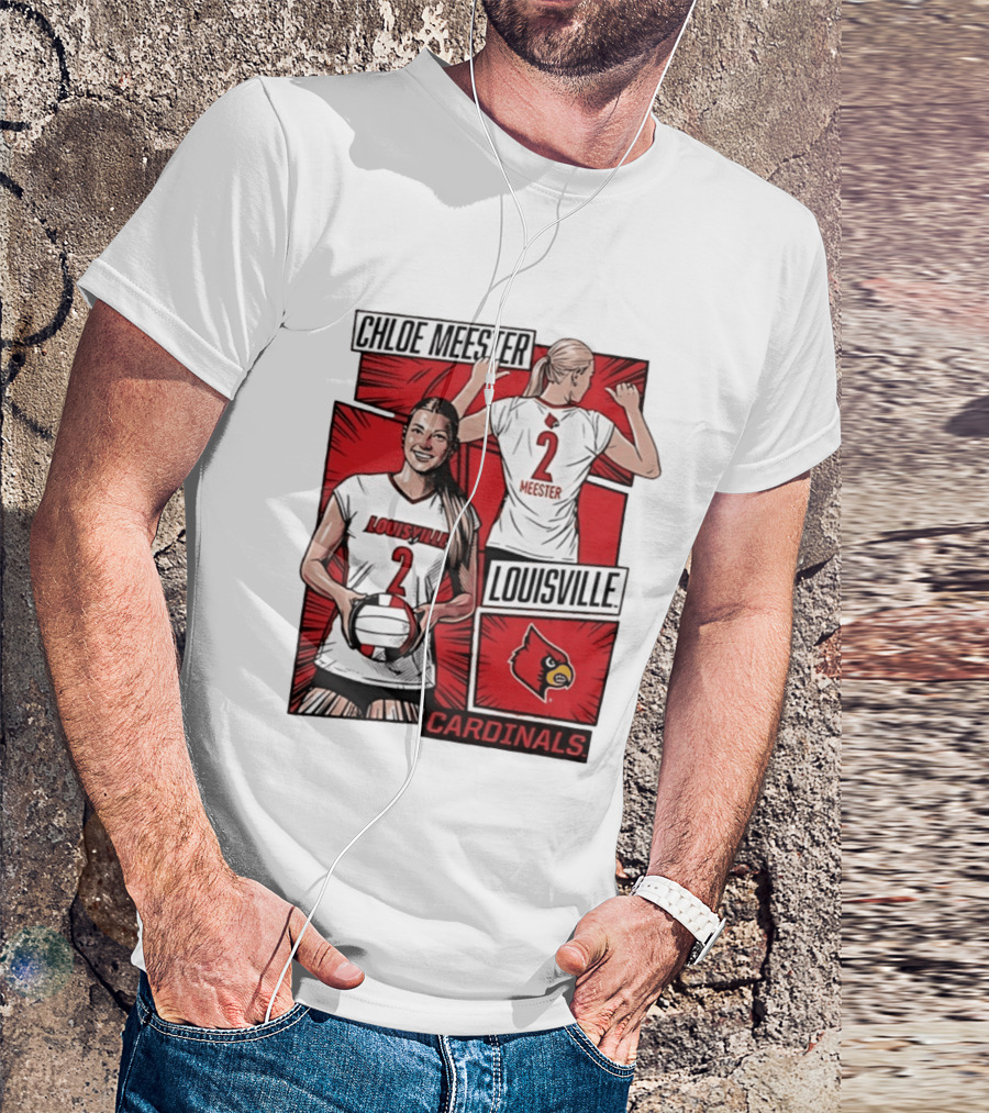 Chloe Meester Louisville Cardinals Volleyball Comic Book T-Shirt
