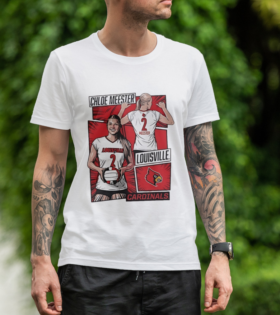 Chloe Meester Louisville Cardinals Volleyball Comic Book T-Shirt