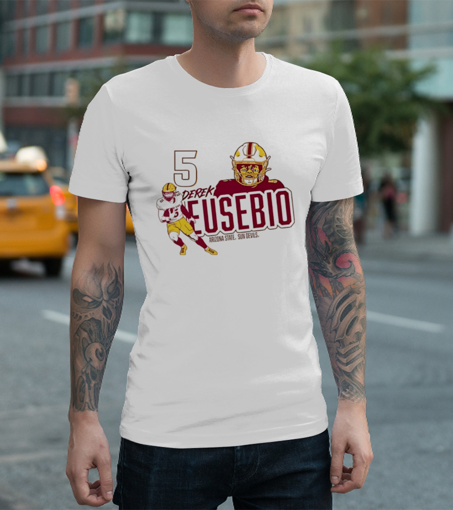 Derek Eusebio 5 Arizona State Sun Devils Football T-Shirt
