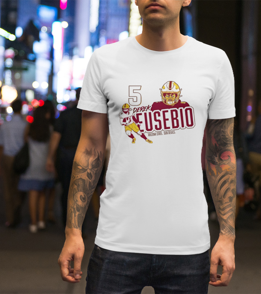 Derek Eusebio 5 Arizona State Sun Devils Football T-Shirt