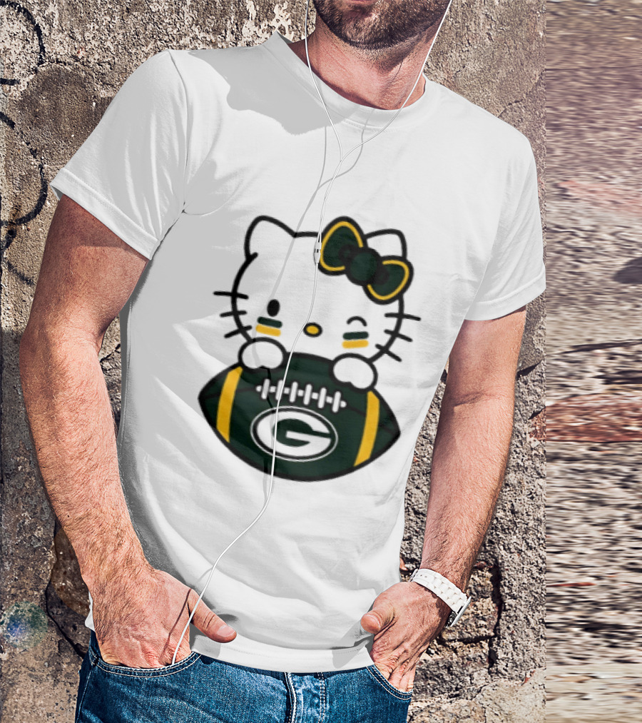 Green Bay Packers Hello Kitty Collaboration 2026 Football Season T-Shirt