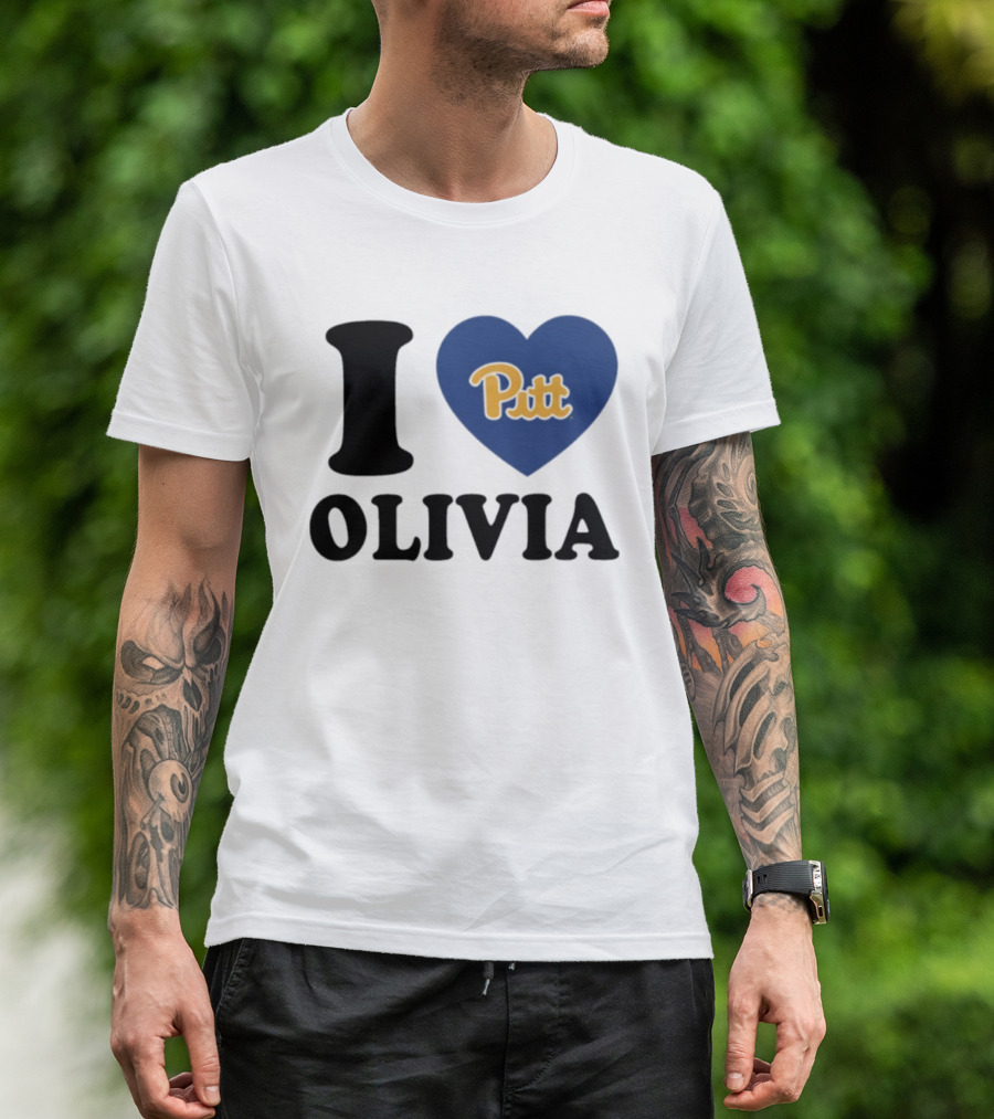 I Love Olivia Pitt Panthers Heart Logo Pittsburgh T-Shirt