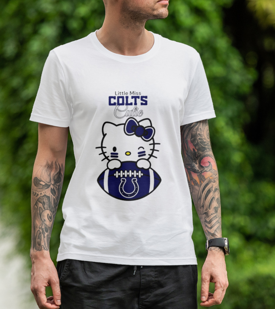 Indianapolis Colts X Hello Kitty Little Miss Colts Cutie Football 2026 Season T-Shirt