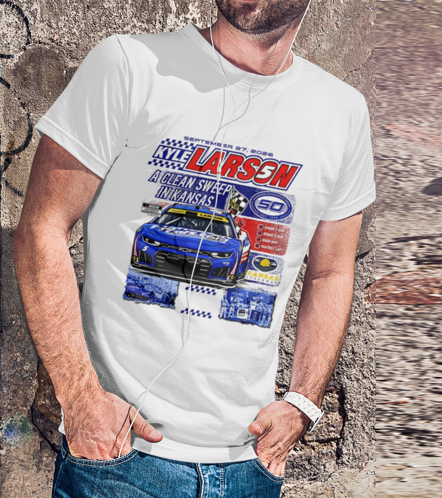 Kyle Larson A Clean Sweep In Kansas September 17 2026 T-Shirt