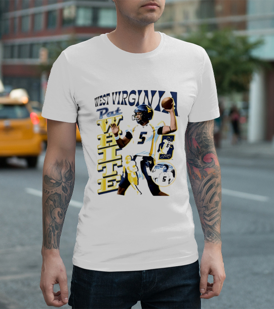 West Virginia Pat White NCAA Football Player Number 5 T-Shirt