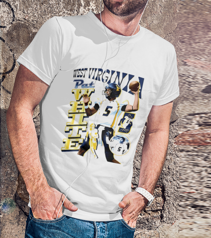 West Virginia Pat White NCAA Football Player Number 5 T-Shirt