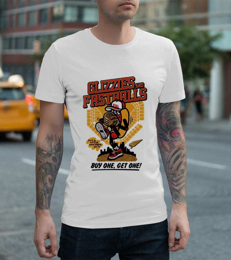 Glizzies And Fastballs Philly Baseball Buy One Get One T-Shirt