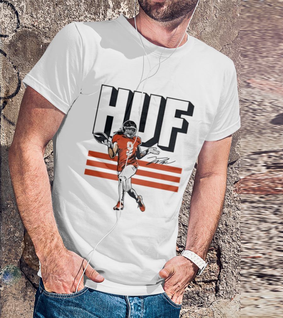 Talanoa Hufanga HUF Football Number 9 Denver Broncos T-Shirt