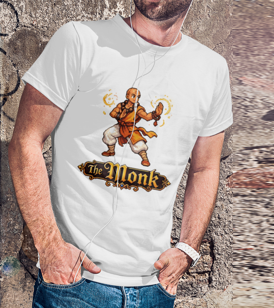 The Monk Pixel Fantasy Martial Arts T-Shirt