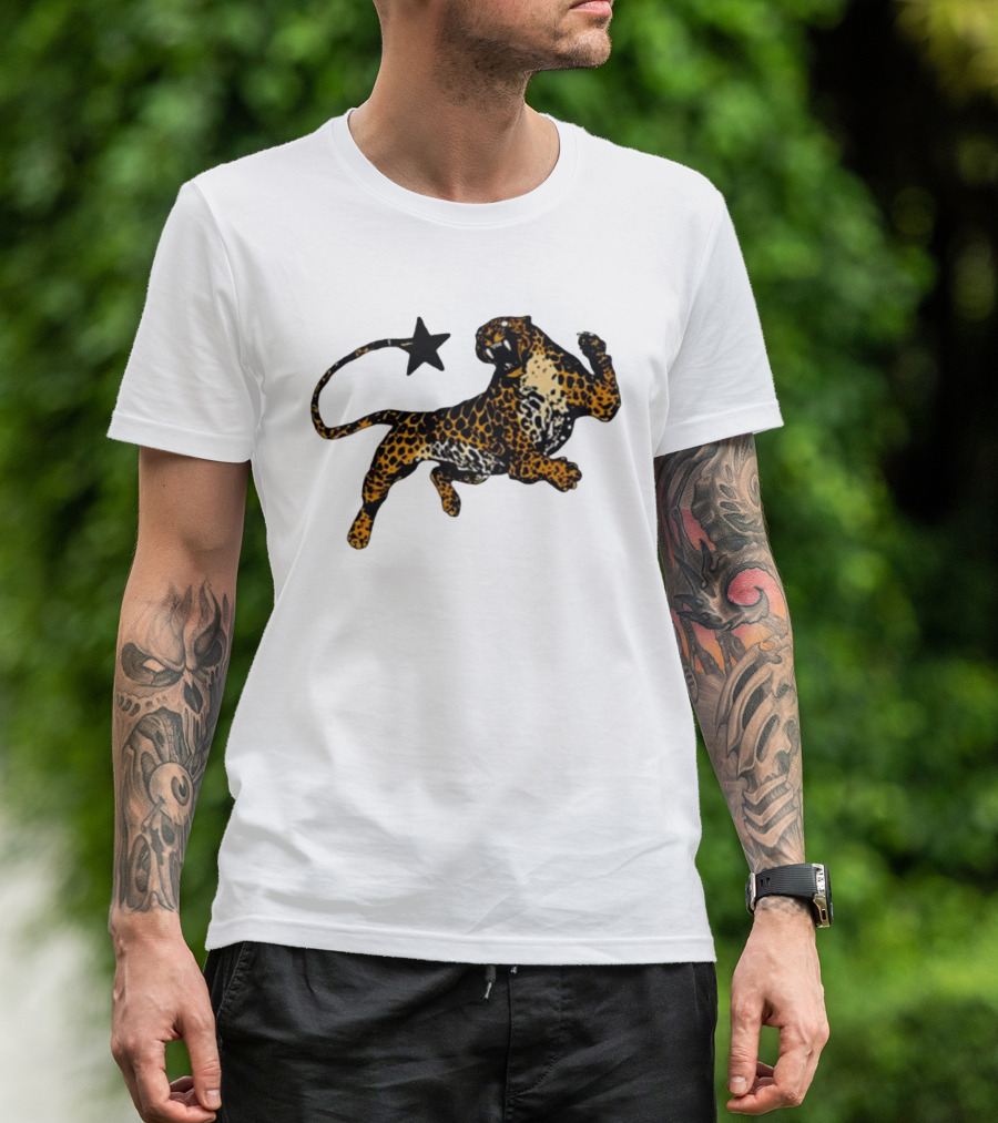 Leopard Star Wild Cat Fierce Roar T-Shirt