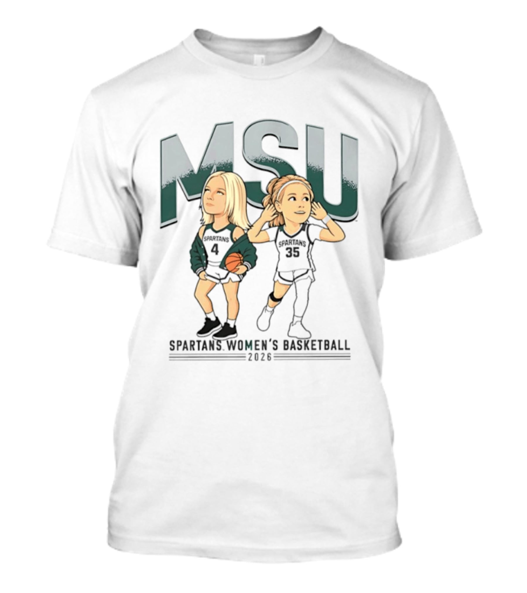 Theryn Hallock Kennedy Blair MSU Spartans Women's Basketball 2023 Caricature T-Shirt