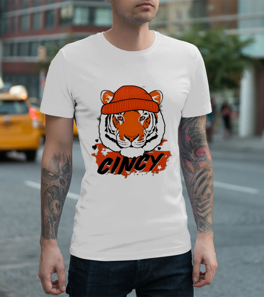 Cincy Tiger Beanie Cincinnati Bengals Football T-Shirt