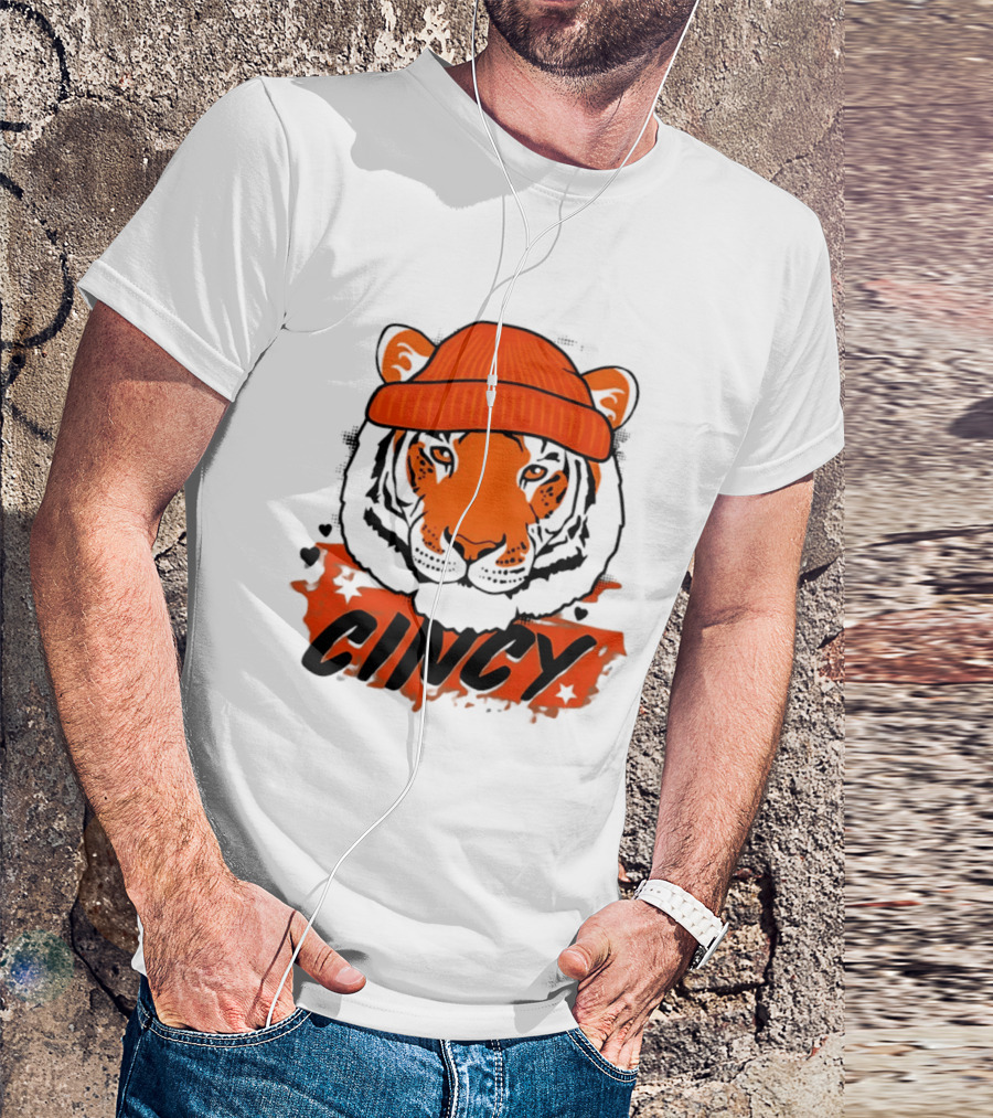 Cincy Tiger Beanie Cincinnati Bengals Football T-Shirt