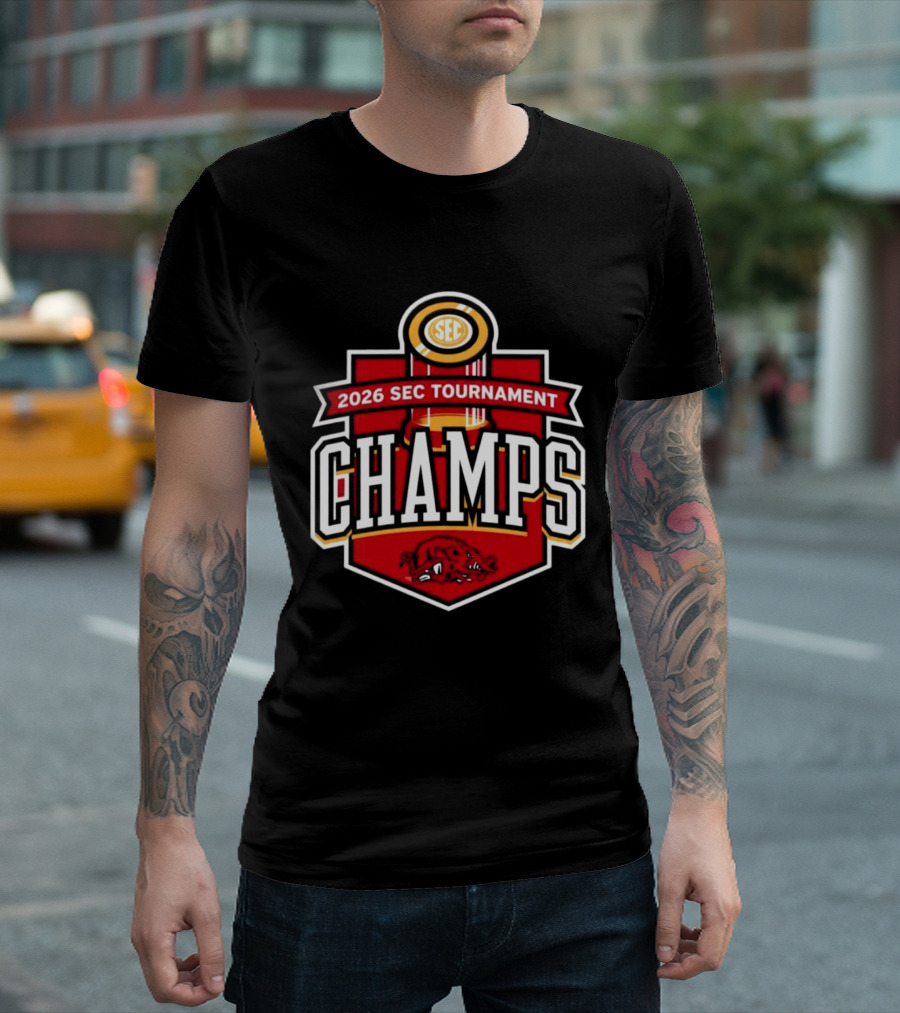 2026 SEC Tournament Champs Arkansas Men's Basketball T-Shirt