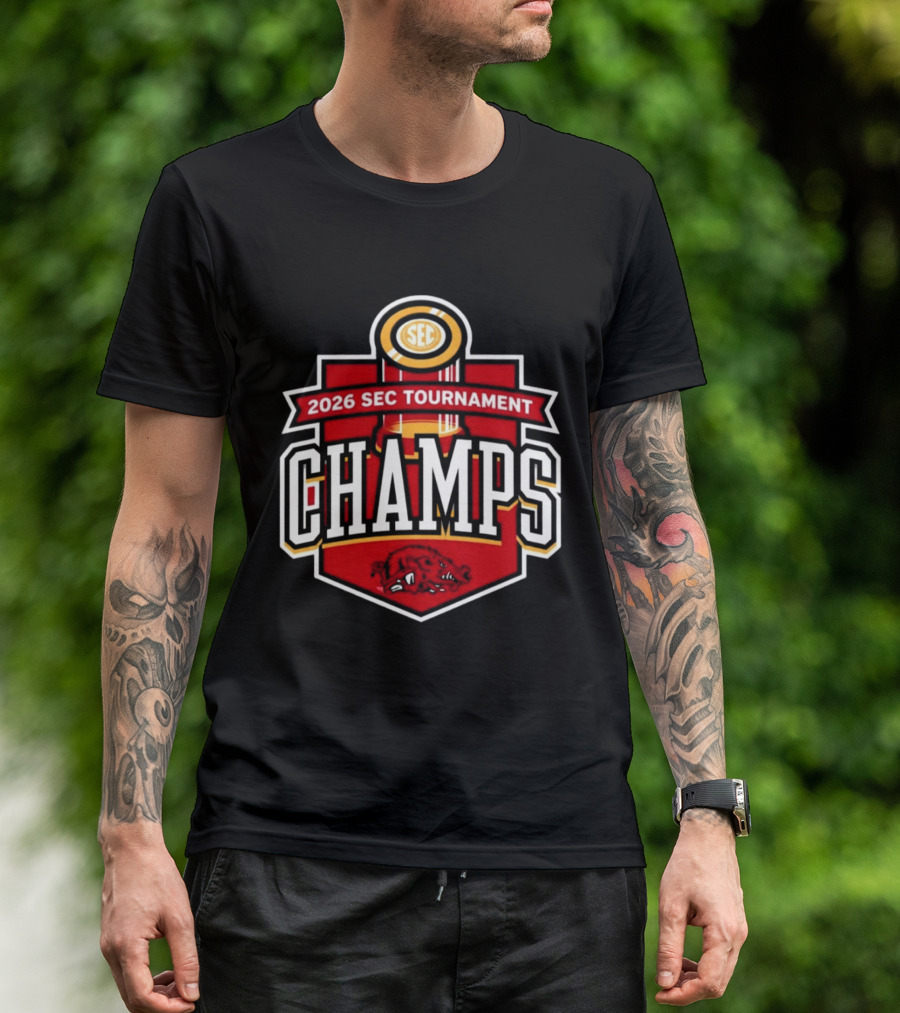 2026 SEC Tournament Champs Arkansas Men's Basketball T-Shirt