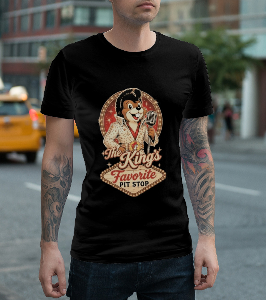 The King's Favorite Pit Stop Buc Ee's Elvis Presley Rock And Roll Roadhouse T-Shirt